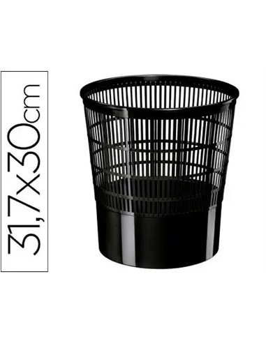 Corbeille à papier cep ajourée polypropylène 16l bonne stabilité hauteur 317mm diamètre 300mm noir.