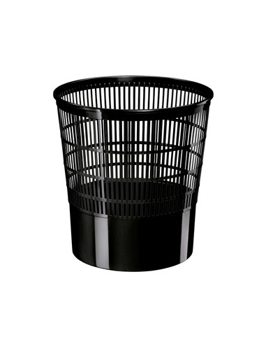 Corbeille à papier cep ajourée polypropylène 16l bonne stabilité hauteur 317mm diamètre 300mm noir.