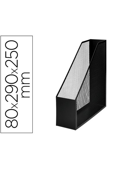 Porte-revues q-connect métal mesh maille métallique 250x79x289mm coloris noir.