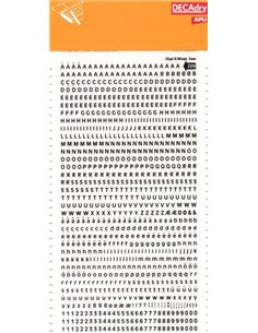 Lettres et chiffres transférables Apli Super 3 mm 997 caractères - Noir brillant