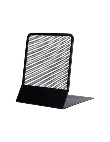 Serre-livres q-connect maille métallique excellent maintient documents jeu de 2 supports 135x152x165mm coloris noir.