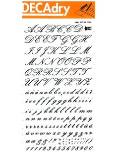 Lettres et chiffres transférables Apli Super 12 mm - 179 caractères - Noir intense