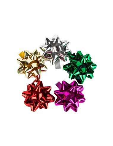 Étoile adhésive liderpapel fantaisie petit format largeur étoile 4cm tube de 12 unités coloris assortis.