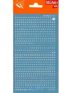 Lettres transférables blanches Apli 2,5 mm - 730 caractères - Application facile et excellente adhérence - Polyvalentes pour dif