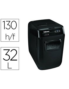 Destructeur fellowes automax 150c coupe croisée 4x51mm a4 confidentiel détruit trombones agrafes 32l 344x516x540mm 14kg.