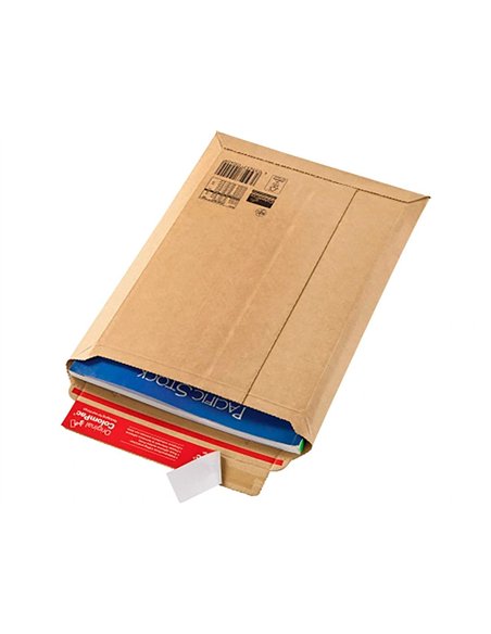 Pochette expedition colompac carton rigide brun bande adhesive 285x370x30mm.