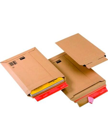 Pochette expedition colompac carton rigide brun bande adhesive 210x265x30mm.