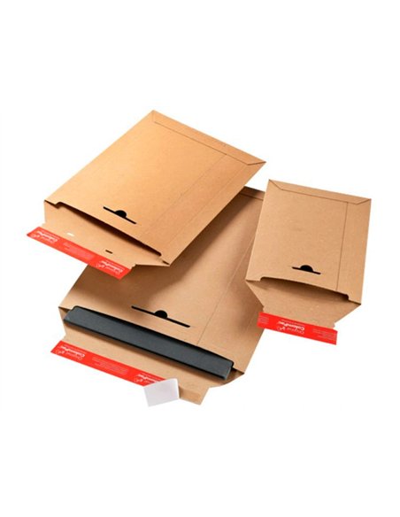 Pochette expedition colompac carton rigide brun bande adhesive 170x245x30mm.