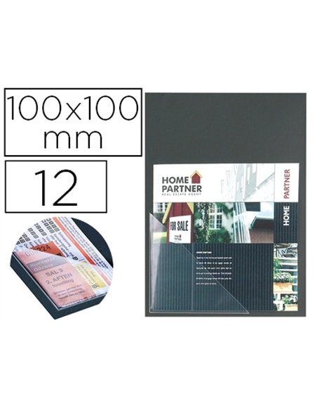 Pochette coin tarifold 3l adhésive polypropylène transparent résistant format triangle 100x100mm 12 unités.