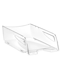 Corbeille à courrier cep happy polystyrène antichoc a4 superposable verticale/escalier 348x257x66mm coloris cristal. 2