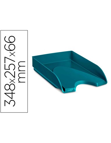 Corbeille courrier cep riviera polystyrene antichoc superposable verticale/escalier 348x257x66mm coloris vert emeraude.