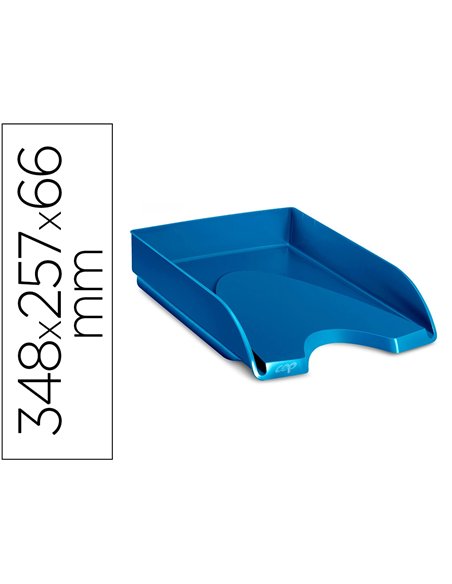 Corbeille courrier cep riviera polystyrene antichoc superposable verticale / escalier 348x257x66mm bleu.