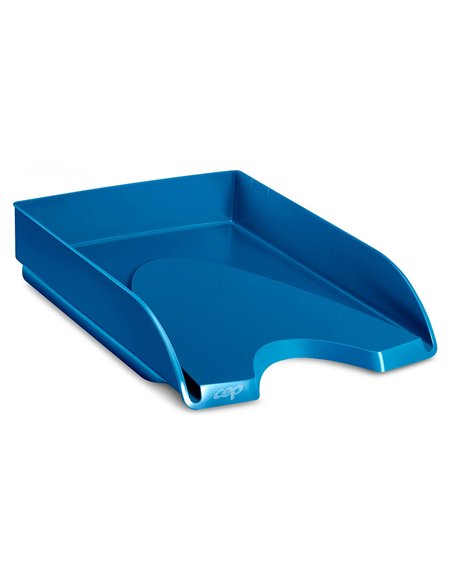 Corbeille courrier cep riviera polystyrene antichoc superposable verticale / escalier 348x257x66mm bleu.