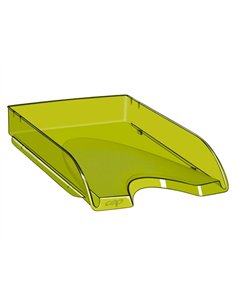 Corbeille à courrier cep happy polystyrène antichoc a4 superposable verticale/escalier 348x257x66mm coloris vert bambou.