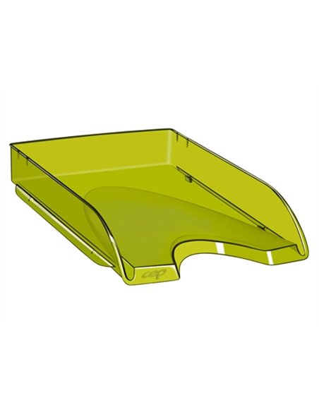 Corbeille à courrier cep happy polystyrène antichoc a4 superposable verticale/escalier 348x257x66mm coloris vert bambou.