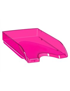 Corbeille à courrier cep happy polystyrène antichoc a4 superposable verticale/escalier 348x257x66mm coloris rose indien.