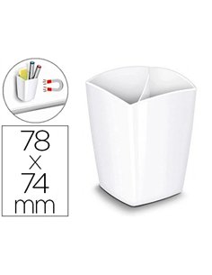 Pot à crayons magnétique cep gloss tonic 2 compartiments polystyrène antichoc bonne stabilité rectangulaire blanc.