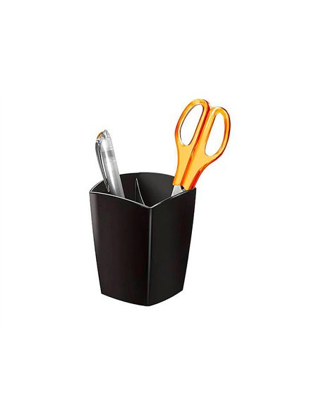 Pot à crayons magnétique cep gloss tonic 2 compartiments polystyrène antichoc bonne stabilité rectangulaire noir.