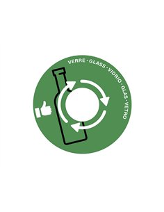 Couvercle cep tri selectif verre adaptable sur maxi corbeille ouverture centrale coloris vert.