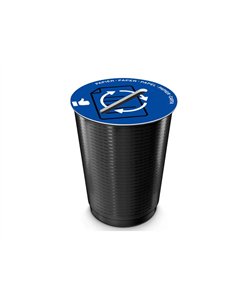 Couvercle cep tri selectif papier adaptable sur maxi corbeille ouverture centrale coloris bleu.