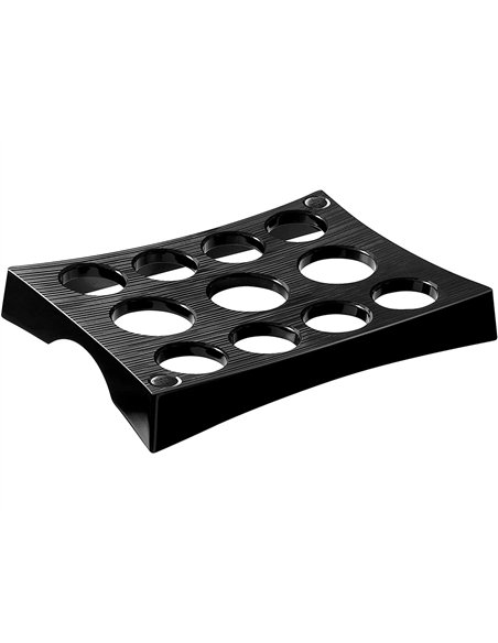Porte-gobelets cep take a break polystyrene 11 trous 3 grands 8 petits transport securise 330x250x46mm coloris noir.