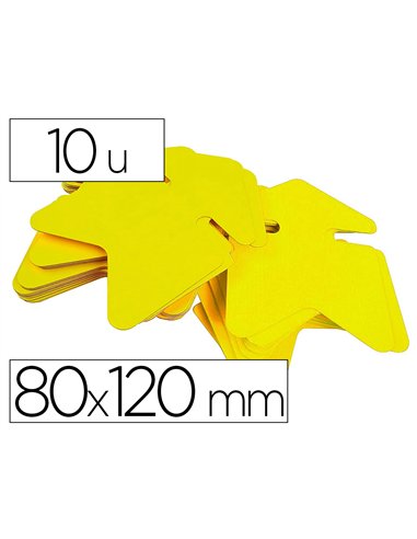 Étiquette flèche fluo apli agipa effaçable 80x120mm coloris jaune fluo paquet 10 unités.
