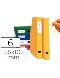 Porte-étiquettes tarifold 3l adhésif 55x102mm + bristols prédécoupés 6 unités.