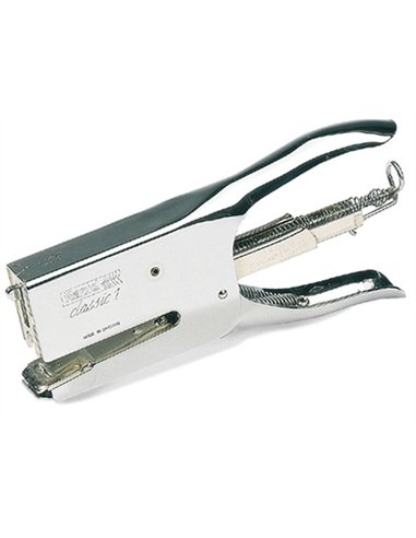 Pince à agrafer rapid classic k1 acier 85x25x182mm agrafes 26/6 ou 2 6/8 capacité 50f 2 6/8 coloris chrome.