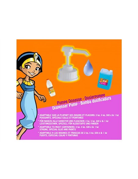 Pompe doseuse o color pour gros flacons de colle 2 a 5l.