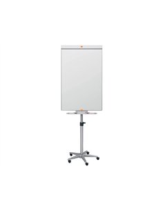 Chevalet conférence nobo barracuda mobile surface magnétique acier tableau effaçable 70x100cm 5 roulettes.