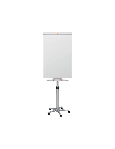 Chevalet conférence nobo barracuda mobile surface magnétique acier tableau effaçable 70x100cm 5 roulettes.