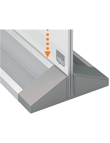 Separateur bureau nobo en verre magnetique 440x580mm.
