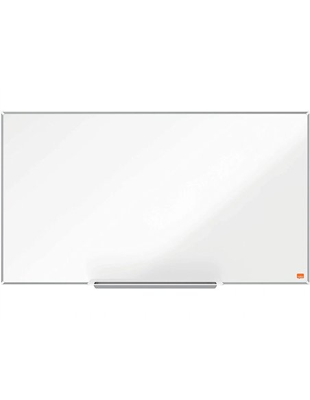 Tableau blanc nobo widescreen 40" emaille cadre mince systeme invisamount fixation masquee 89x50cm.