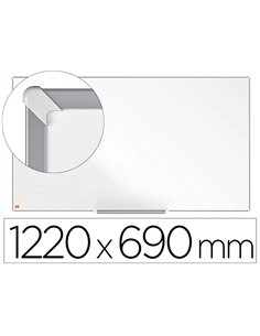 Tableau blanc nobo widescreen 55" emaille cadre mince systeme invisamount fixation masquee 122x69cm.