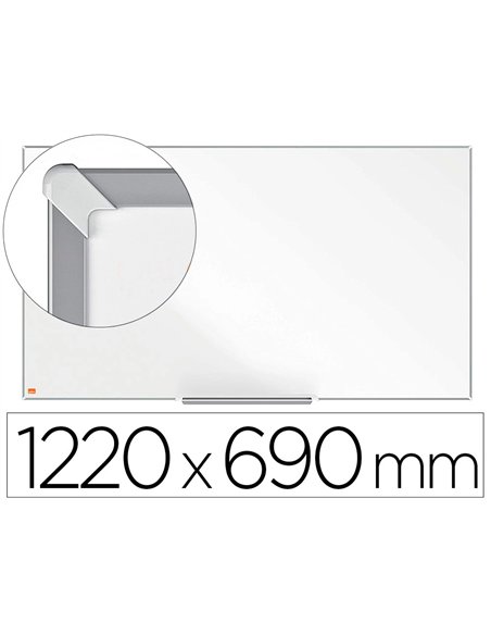 Tableau blanc nobo widescreen 55" emaille cadre mince systeme invisamount fixation masquee 122x69cm.