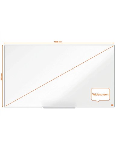 Tableau blanc nobo widescreen 55" emaille cadre mince systeme invisamount fixation masquee 122x69cm.