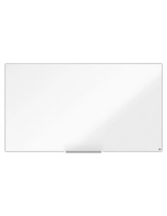 Tableau blanc nobo widescreen 70" emaille cadre mince systeme invisamount fixation masquee 155x87cm. 2