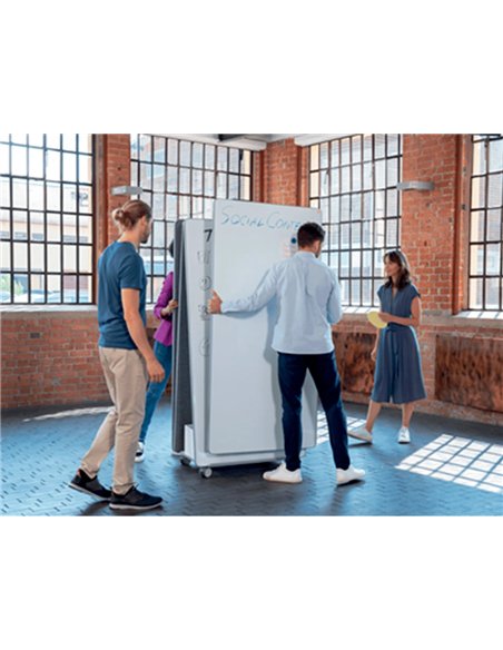 Tableau portable esselte magnetique double face move & meet blanc tour gris 1800x900mm.