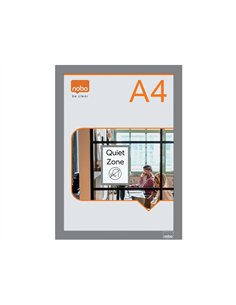Porte-affiche nobo magnetique autocollant a4 cadre coloris gris.