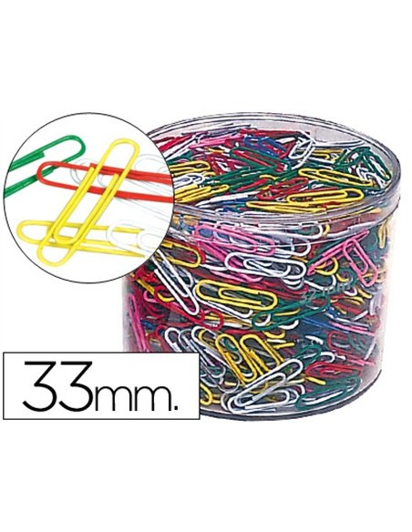 Trombone nickele liderpapel 33mm coloris assortis boite de 1000 unites.