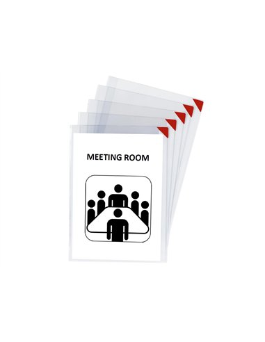 Poche tarifold kang à fermeture aimantée pvc transparent antireflets 20/100e a4 mural dos repositionnable sachet 5u.