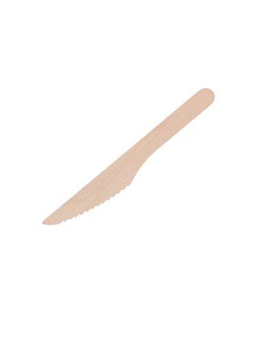 Couteau de table en bois biodegradable paquet 100 unites.