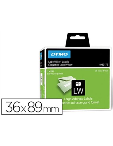 Rouleau étiquettes dymo label writer 89x36mm impression thermique directe large bas volume usage adresse 130 unités.
