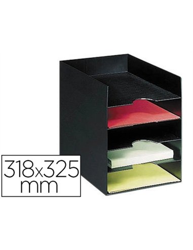 Module classement paperflow 5 cases polystyrène hauteur case 56mm 318x258x325mm coloris noir.
