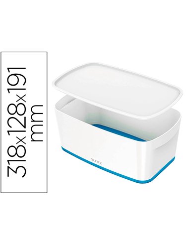 Bac rangement leitz mybox format a5 5l 318x128x3191mm blanc bleu.