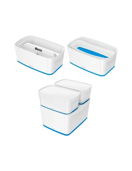 Bac rangement leitz mybox format a5 5l 318x128x3191mm blanc bleu.