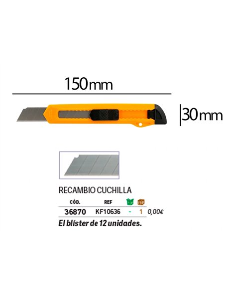 Cutter xd-11 q-connect lame retractable interchangeable acier 18mm precoupee frein securite col. Aleatoire jaune/orange.