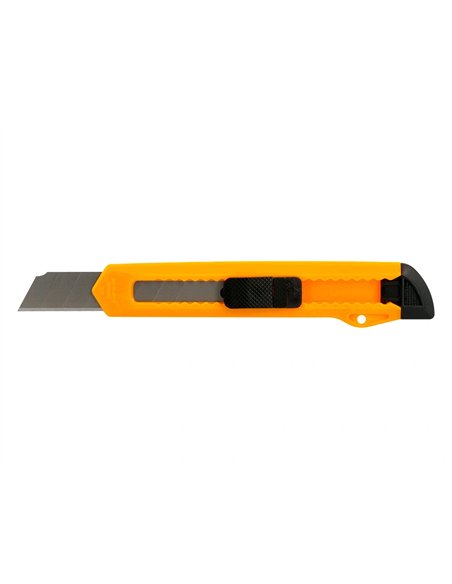 Cutter xd-11 q-connect lame retractable interchangeable acier 18mm precoupee frein securite col. Aleatoire jaune/orange.
