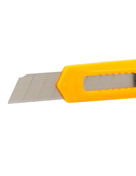 Cutter xd-11 q-connect lame retractable interchangeable acier 18mm precoupee frein securite col. Aleatoire jaune/orange.