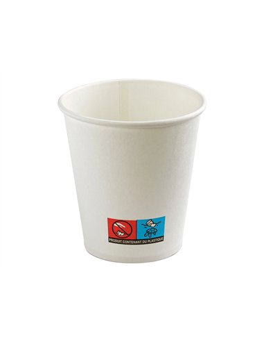 Gobelet en carton coldis de contenance 10cl paquet de 50 blanc 42158.